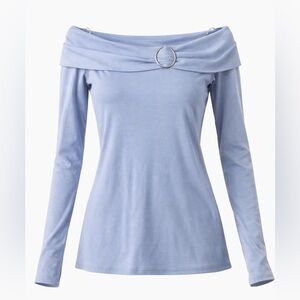 White House Black Market Periwinkle Off-Shoulder Top
